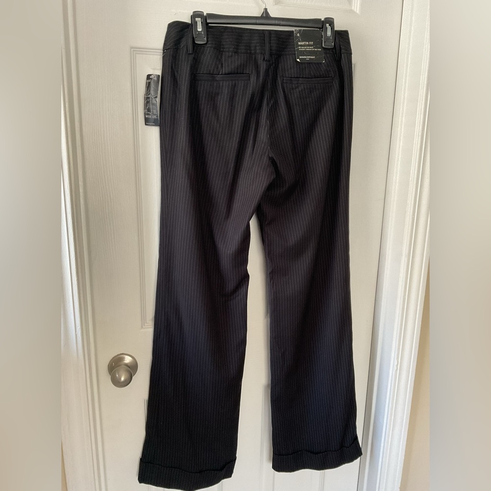 Banana Republic Martin Fit Women’s Size 6 Black Pinstripe Dress Pants NWT - Picture 4 of 9